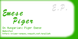 emese piger business card